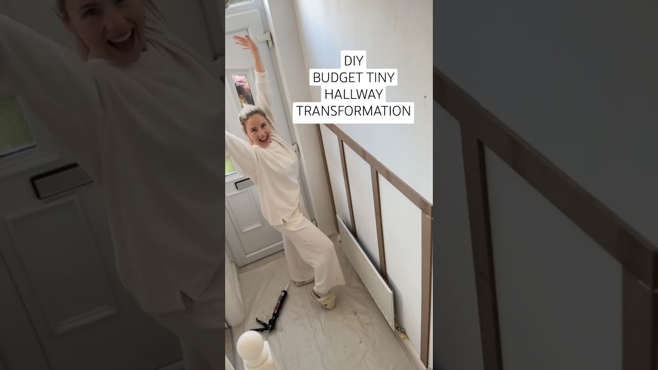 Budget Tiny Hallway Makeover with Wall Paneling 🏡
