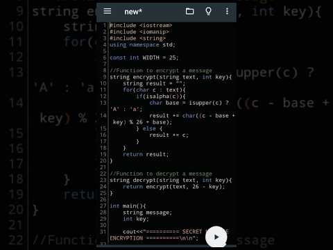 Encryption Message in C++ | Caesar Chiper Example #shorts #shortvideo #coding  #programming #cpp