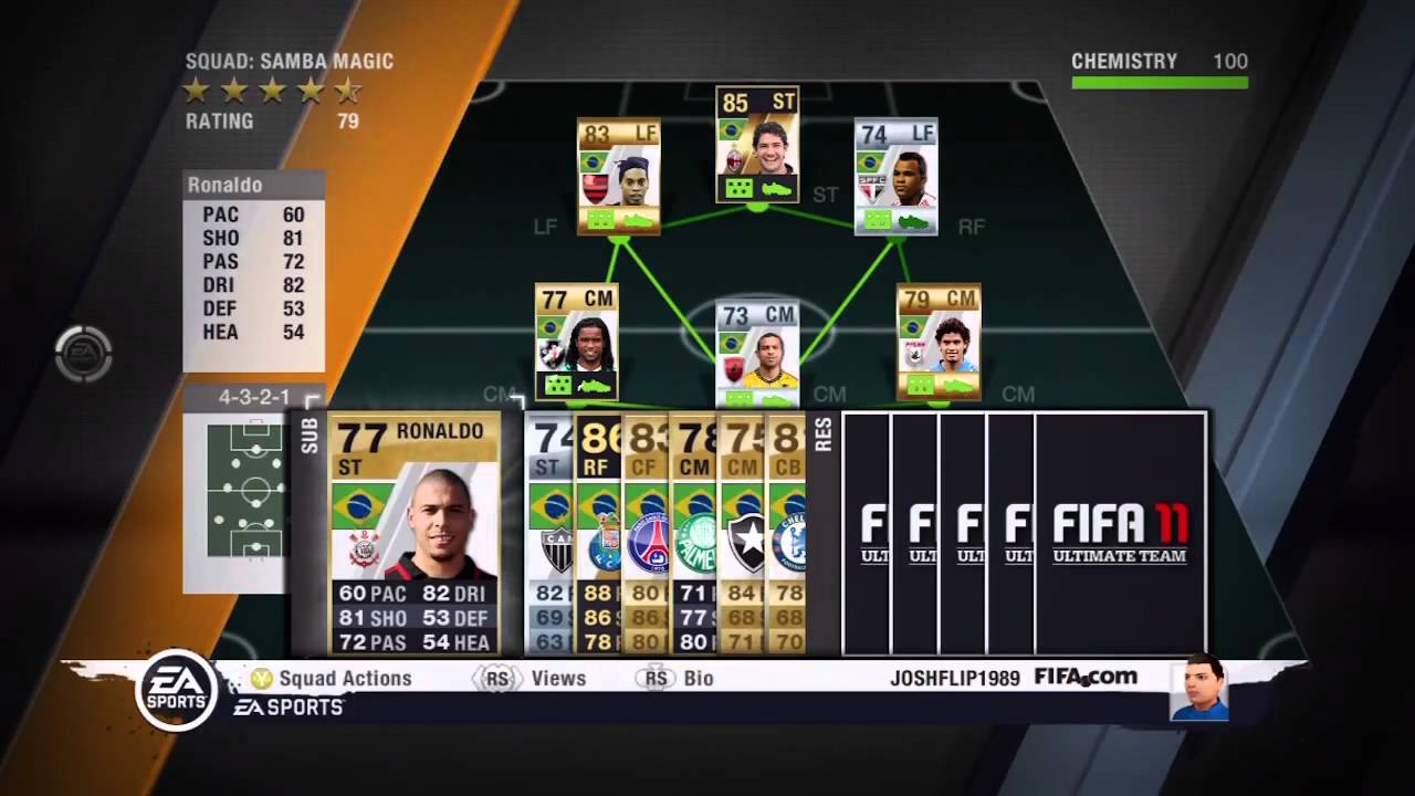 My Fifa Ultimate Team Brazilian 8-Man 5-Star Skill Move Team