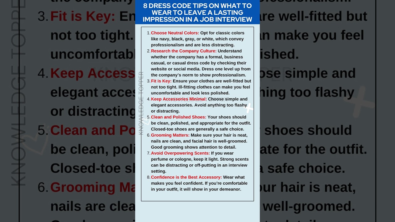 Interview Dress Code for Men & Women 👔