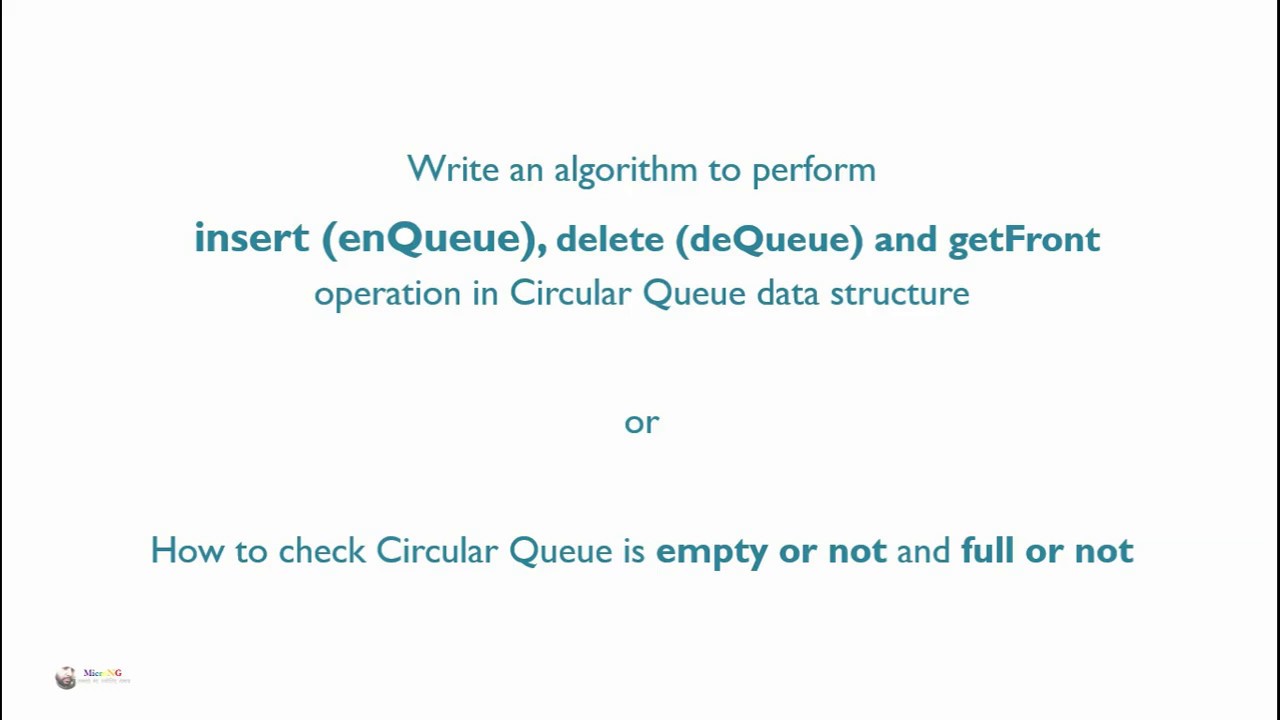 Algorithm for Insertion and Deletion in Circular Queue