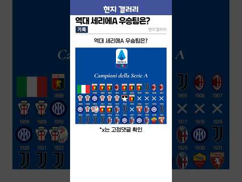 역대 세리에a 우승팀은?