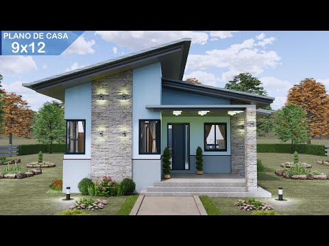 Plano de Casa 3 Dormitorios 2 Baños 9x12M