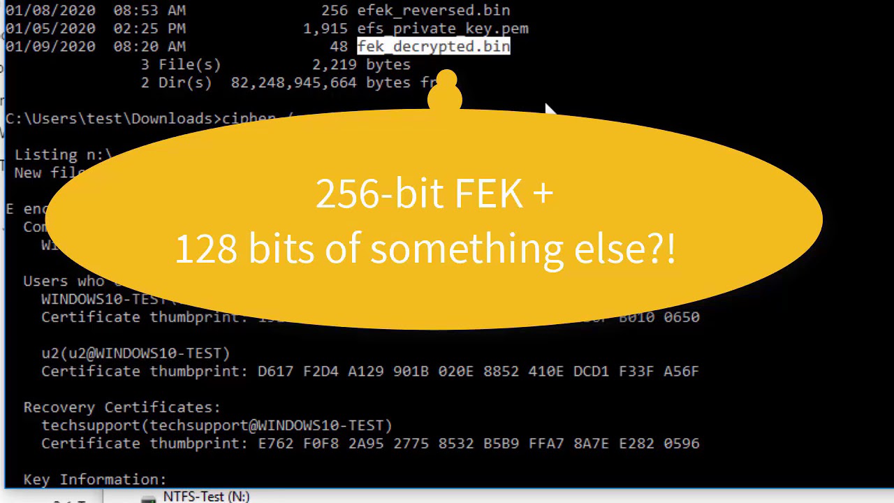 NTFS EFS Decryption: Extracting the File Encryption Key (FEK) from EFEK