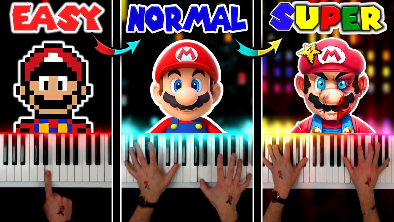 Super Mario 🍄 | Easy to Super Piano Skills