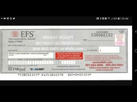 How to fill out a EFS check and pay lumpers