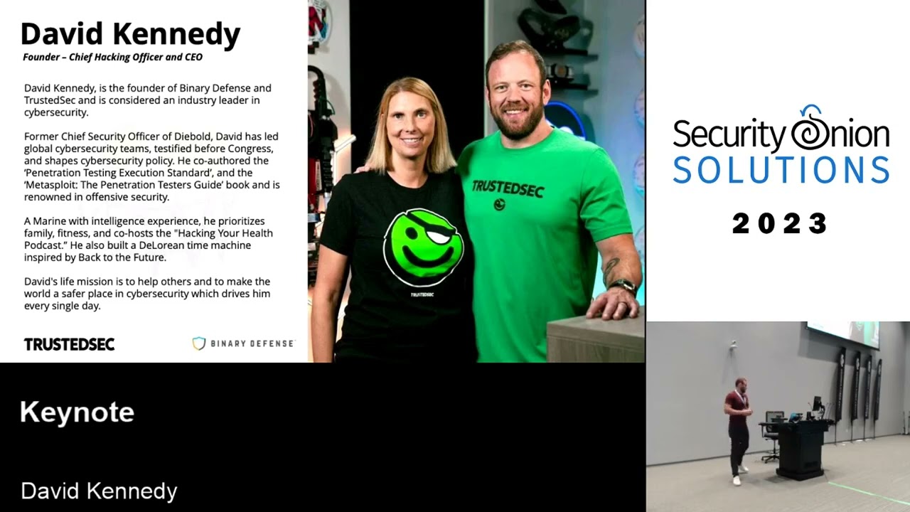 Security Onion Conference 2023: Keynote by Cybersecurity Expert Dave Kennedy 🔐