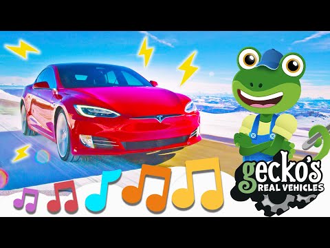 Electric Car Song|Tesla Model X For Children|NEW Kids Music|Gecko's Real Vehicles|Save The Planet!