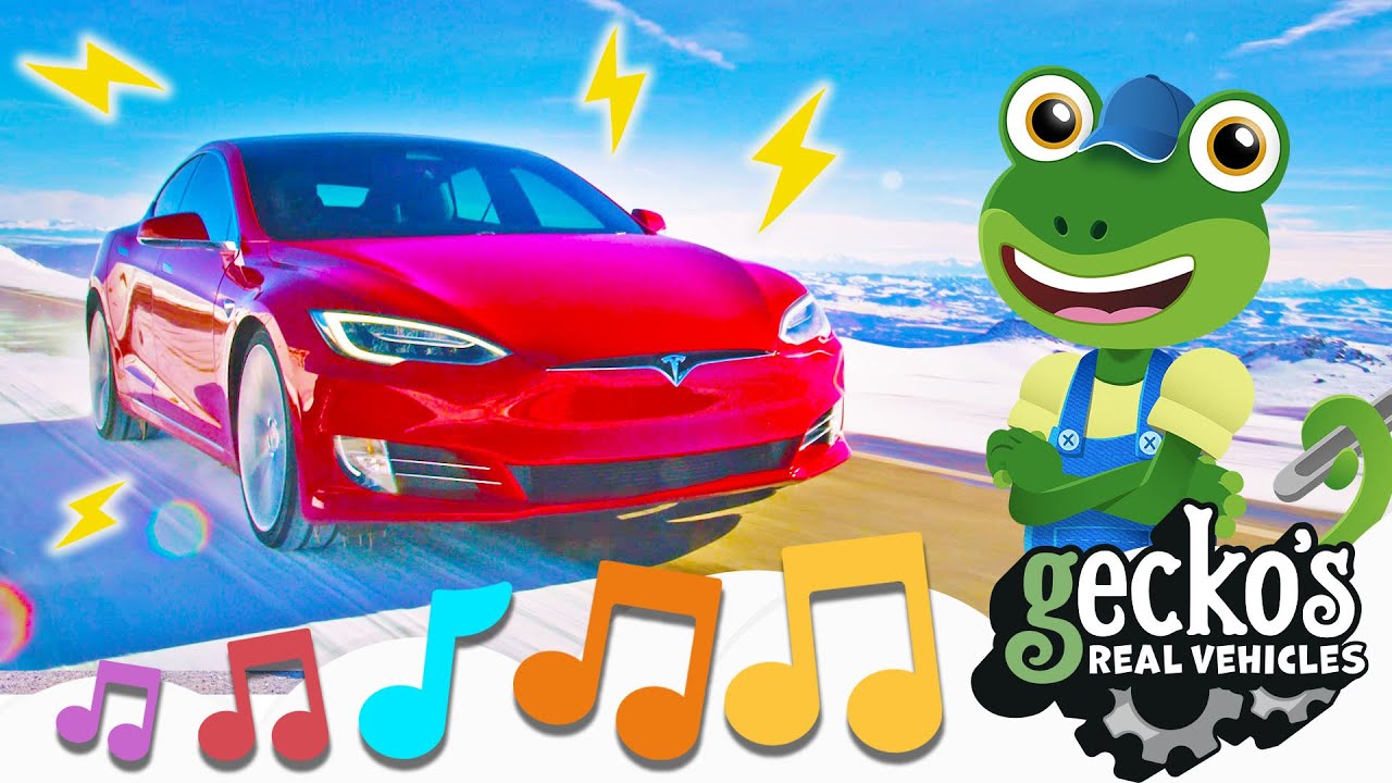 Kids' Electric Car Song π | Explore Tesla Model X with Gecko's Garage