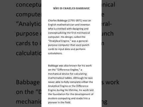 who is Charles Babbage. #charlesbabbage