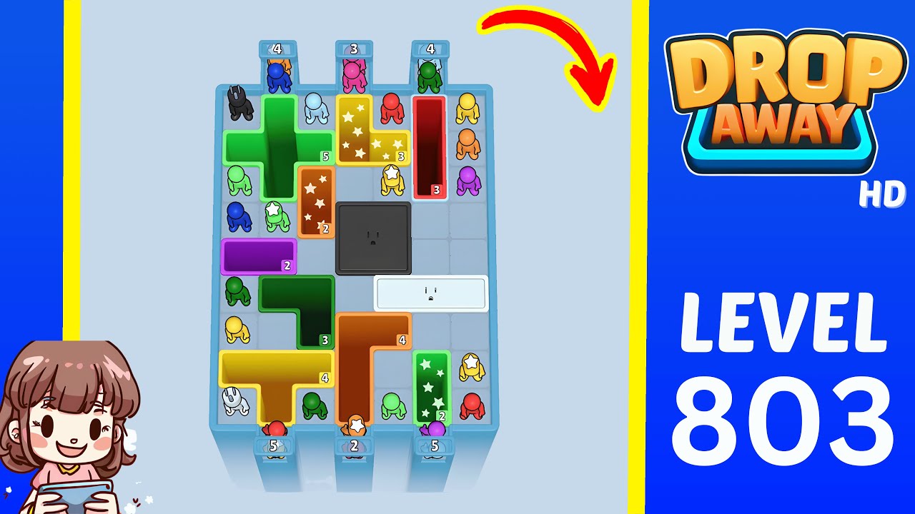 Drop Away Level 803 Solution Walkthrough
