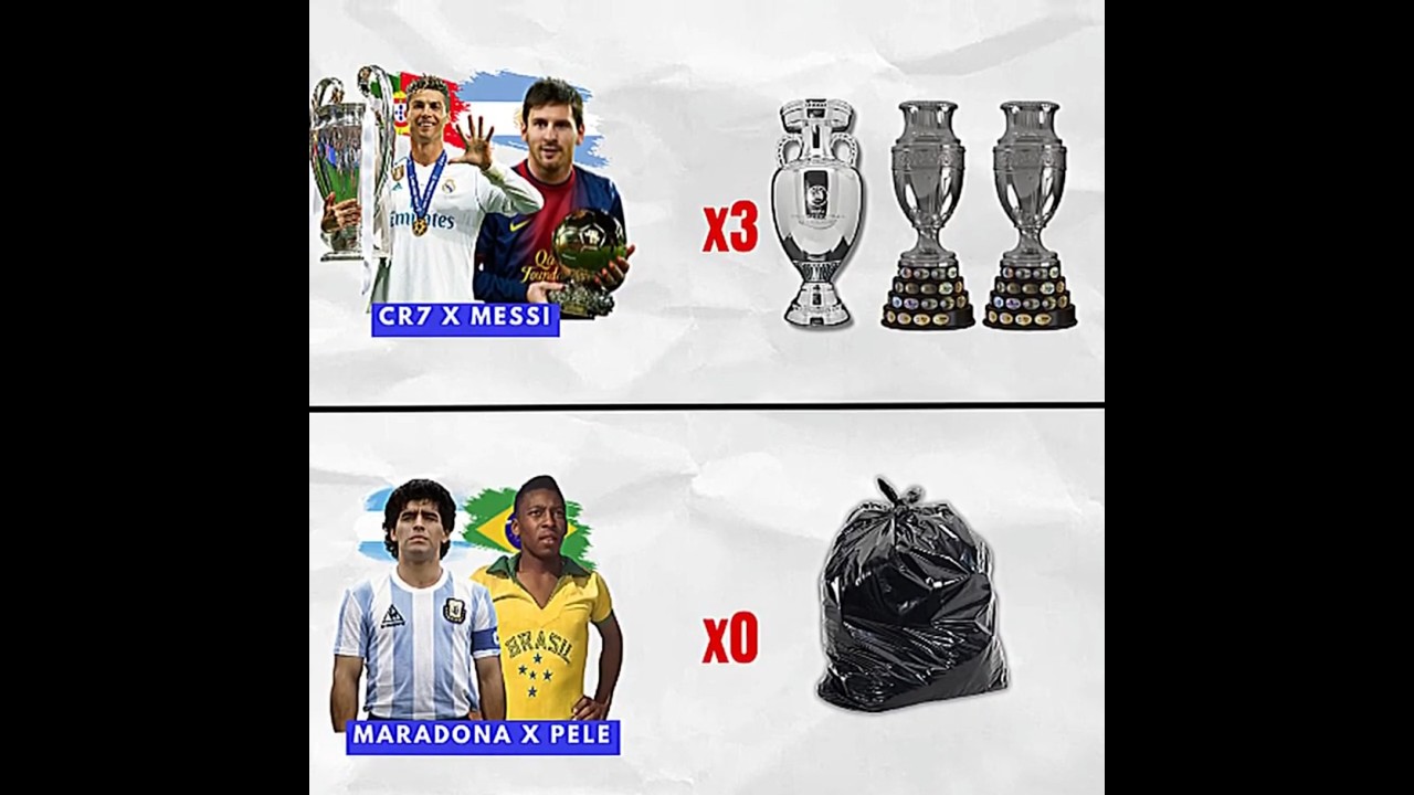 Ronaldo & Messi vs. Maradona & Pelé: Who Reigns Supreme in Trophy Wins? 🏆
