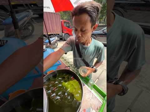 Sweet Refreshing Grass Jelly Drink in Indonesia