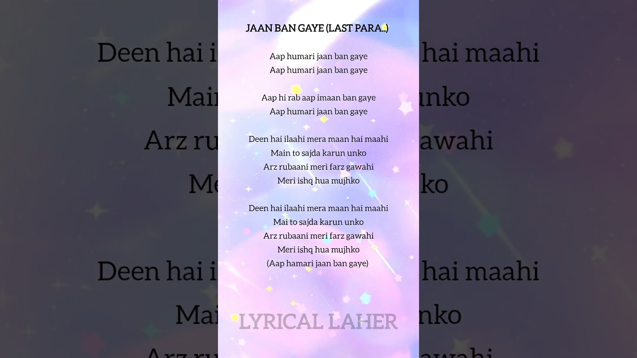 Jaan Ban Gaye - Last Para Lyrics | Asees Kaur & Mithun 🎶