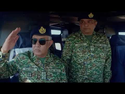 CNS, Admiral Naveed Ashraf, visited forward posts in Creeks Area to review operational preparedness.