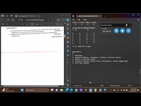 PART 5 - 2023 Kapasa Makasa University Cryptography CYS110 Test 1 (Types of Active Attacks)