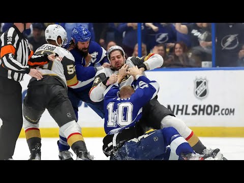 Tampa Bay Lightning vs Vegas golden knights big scuffle ๏ฟผ