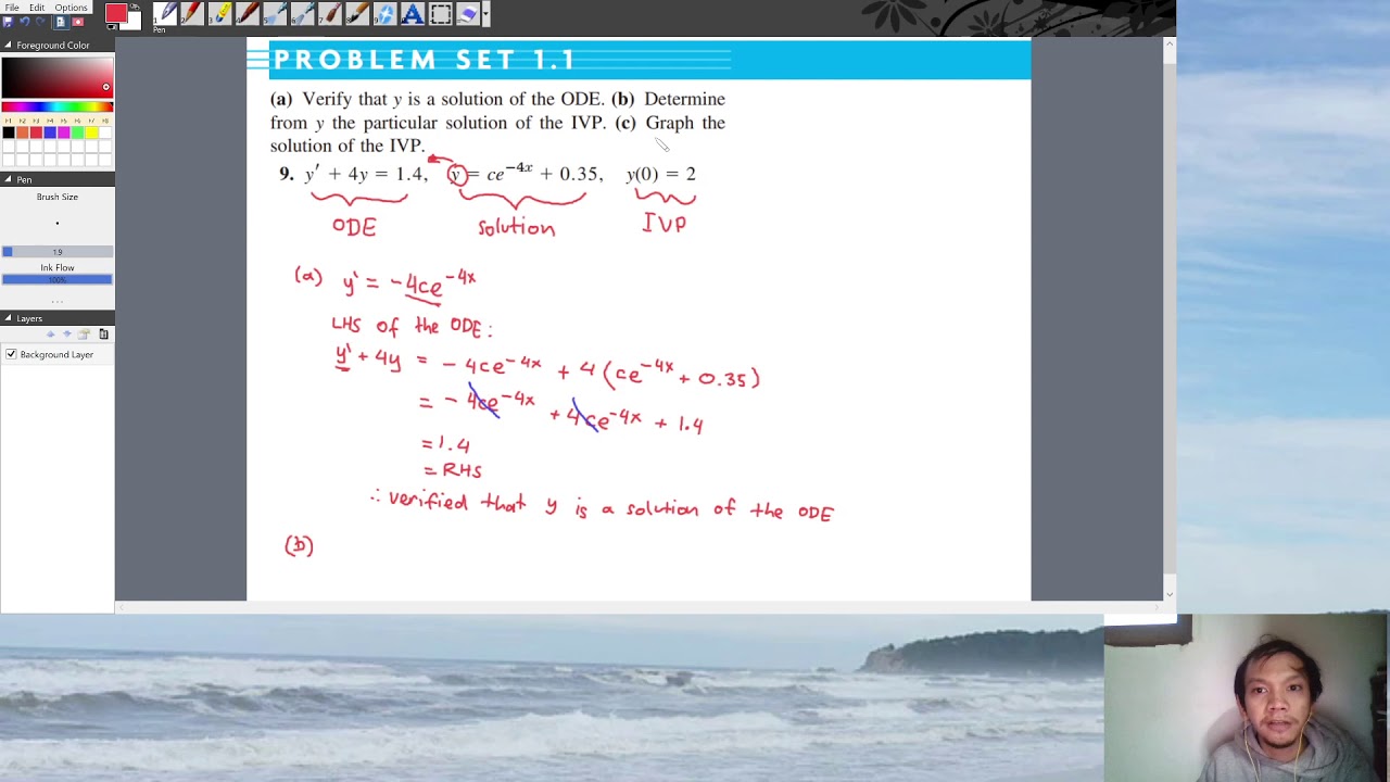 Kreyszig's Advanced Engineering Math: Solve & Graph the ODE Problem 1.1.9 π