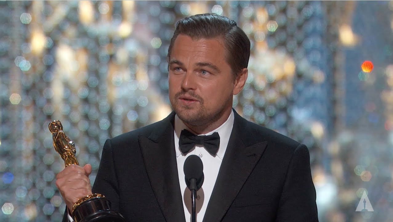 Leonardo DiCaprio Receives Best Actor Award at the 88th Oscars (2016)
