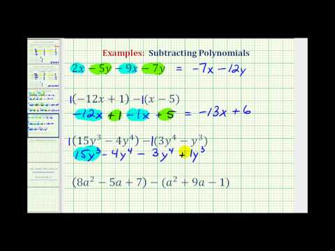 Ex:  Subtracting Polynomials