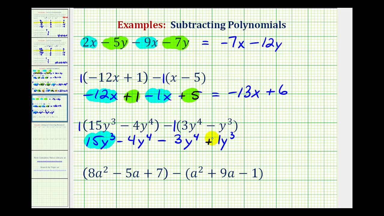 Master Subtracting Polynomials with Easy-to-Follow Examples ๐