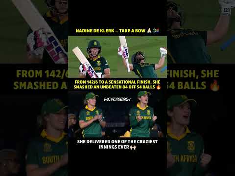 Nadine De Klerk Has Done It For South Africa 🇿🇦👏