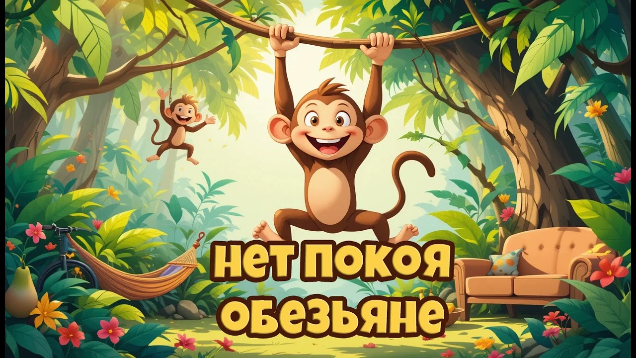 Прыгающая Обезьянка: Весёлая Детская Песня 🐒