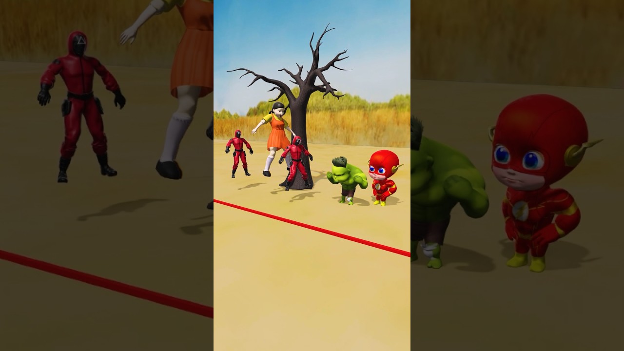 The Flash plays Squid Game#squidgame #superhero #hulk