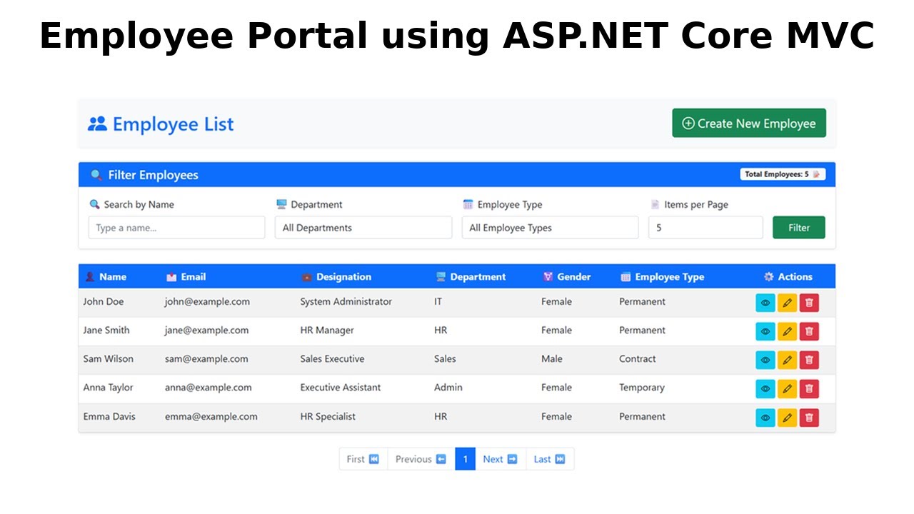 Employee Portal with ASP.NET Core MVC 🚀
