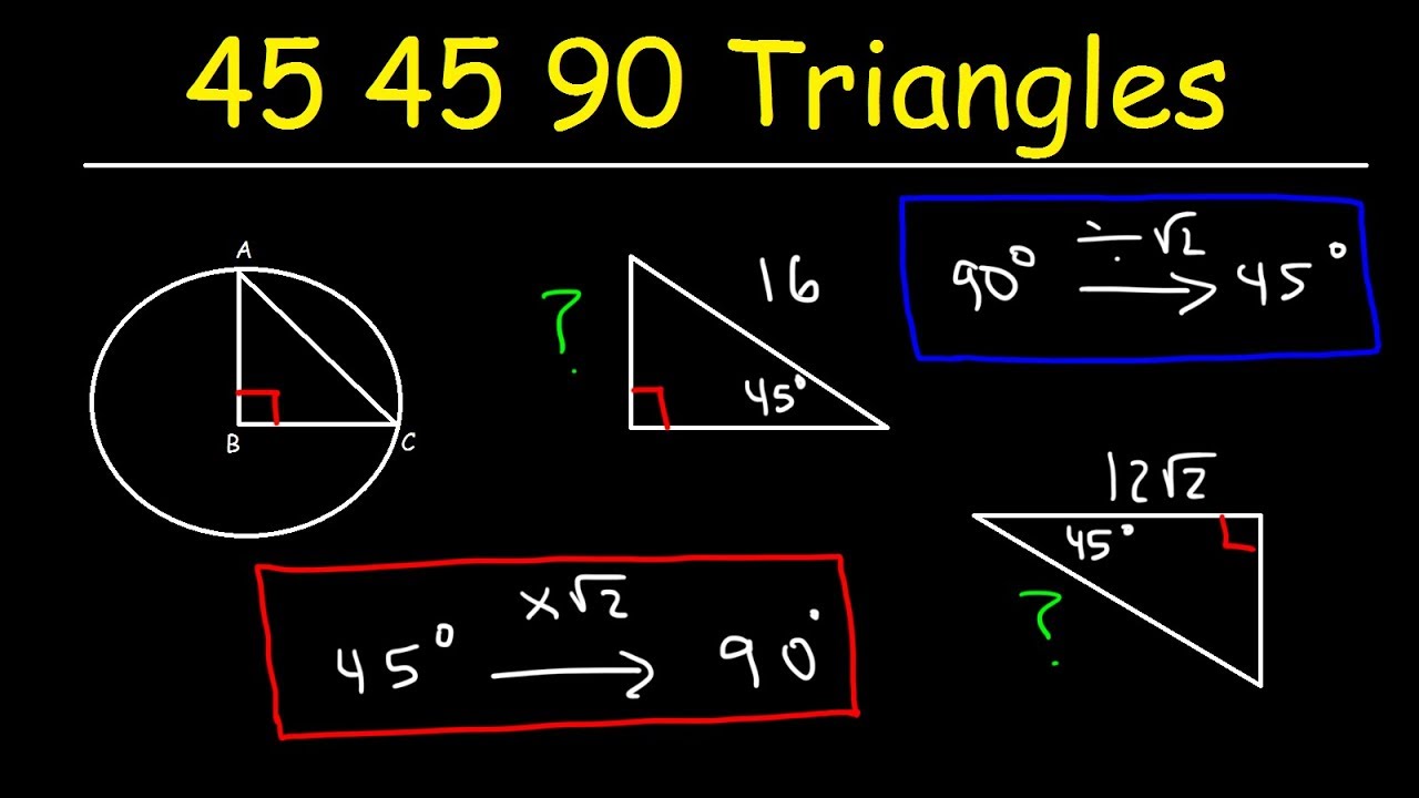 45-45-90 Right Triangles in SAT Math π