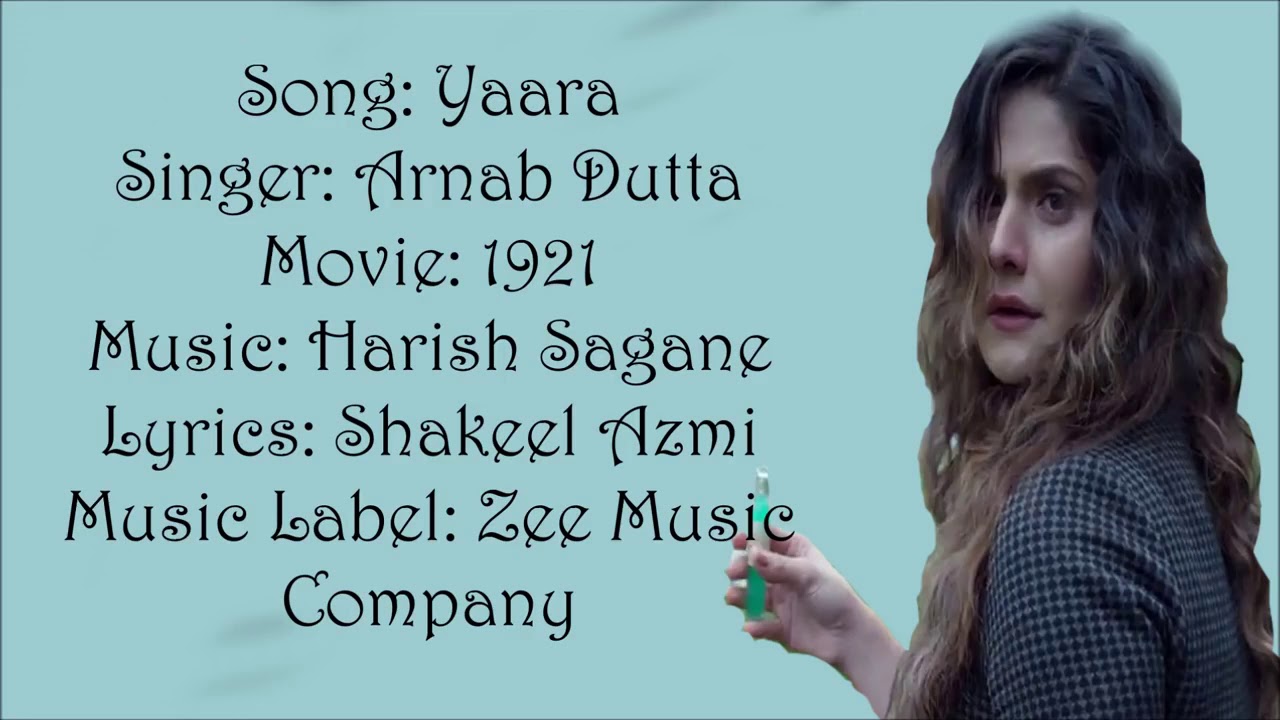 Yaara Tu Mujhme Yuin Basa - Arnab Dutta Lyrics ๐ถ