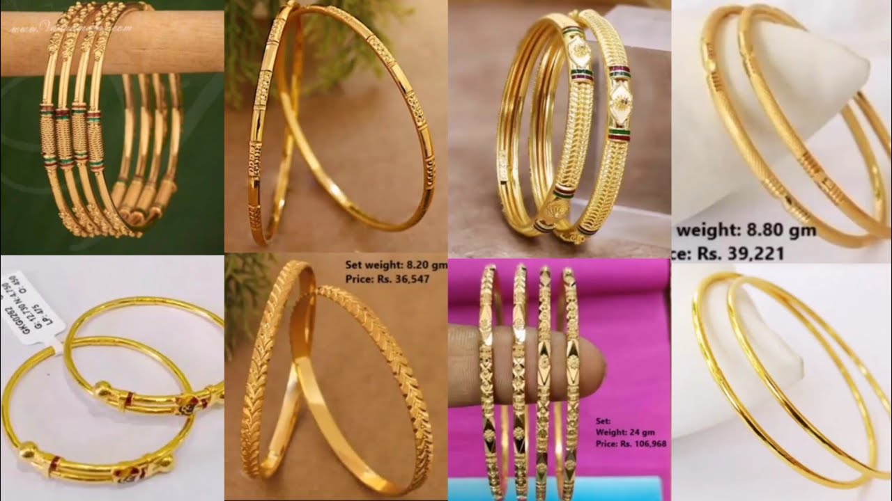 Trending 22k Hallmarked Dailywear Gold Bangles // 22k Pure Gold Bangles with Weight and Price