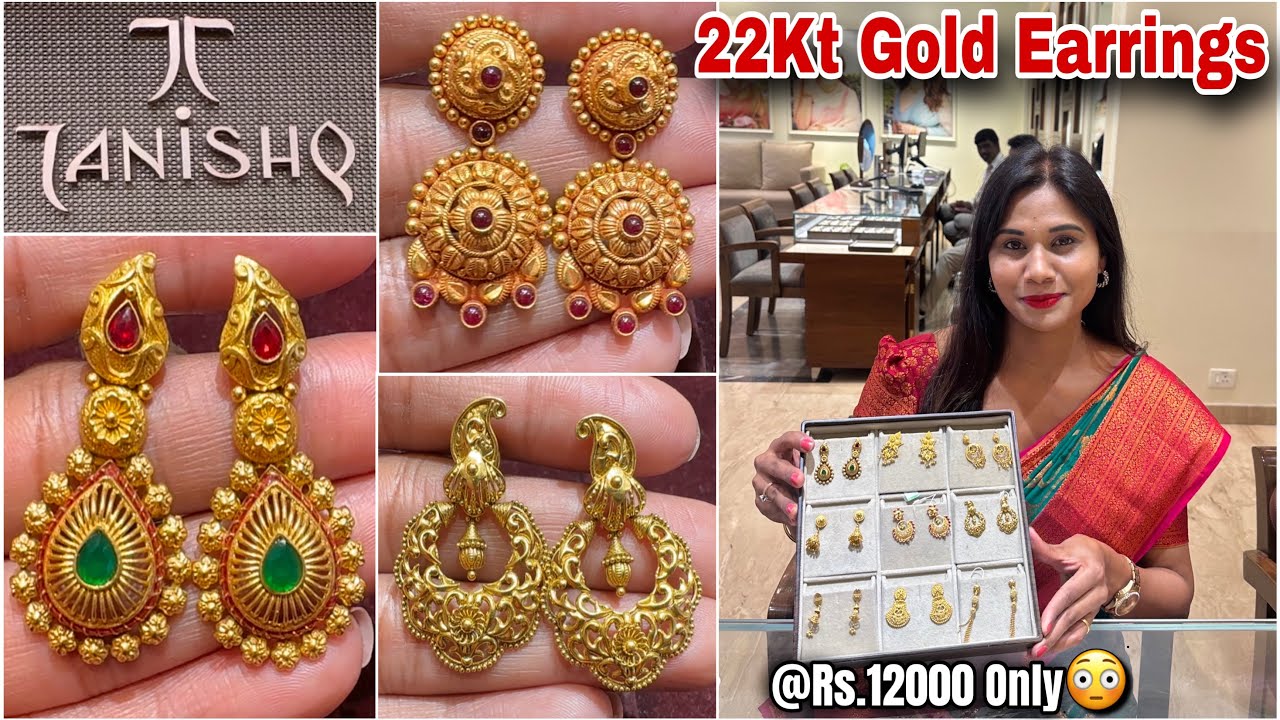 Tanishq New Gold Earrings 1.55Gm: Light to Heavy Designs
