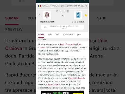 Rapid București🇱🇻 - Universitatea Craiova🔵⚪ SuperLiga României 🏆🇷🇴 (Etapa 2 Play-off) #craiova