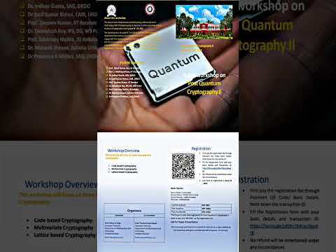 #4 day workshop on Post Quantum Cryptography #Department of Mathematics #IIT (ISM)Dhanbad #Shorts