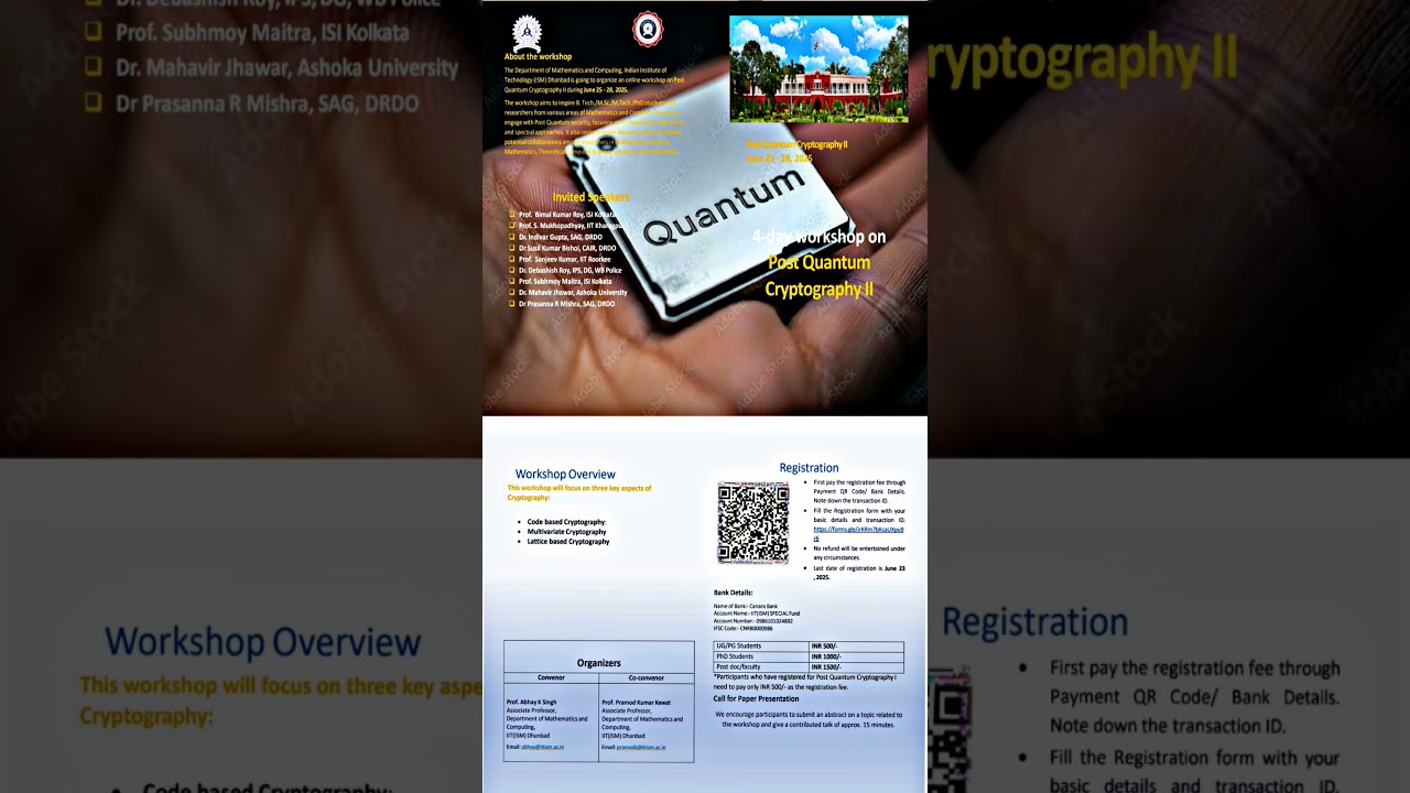4-Day Workshop on Post-Quantum Cryptography at IIT Dhanbad 🔐