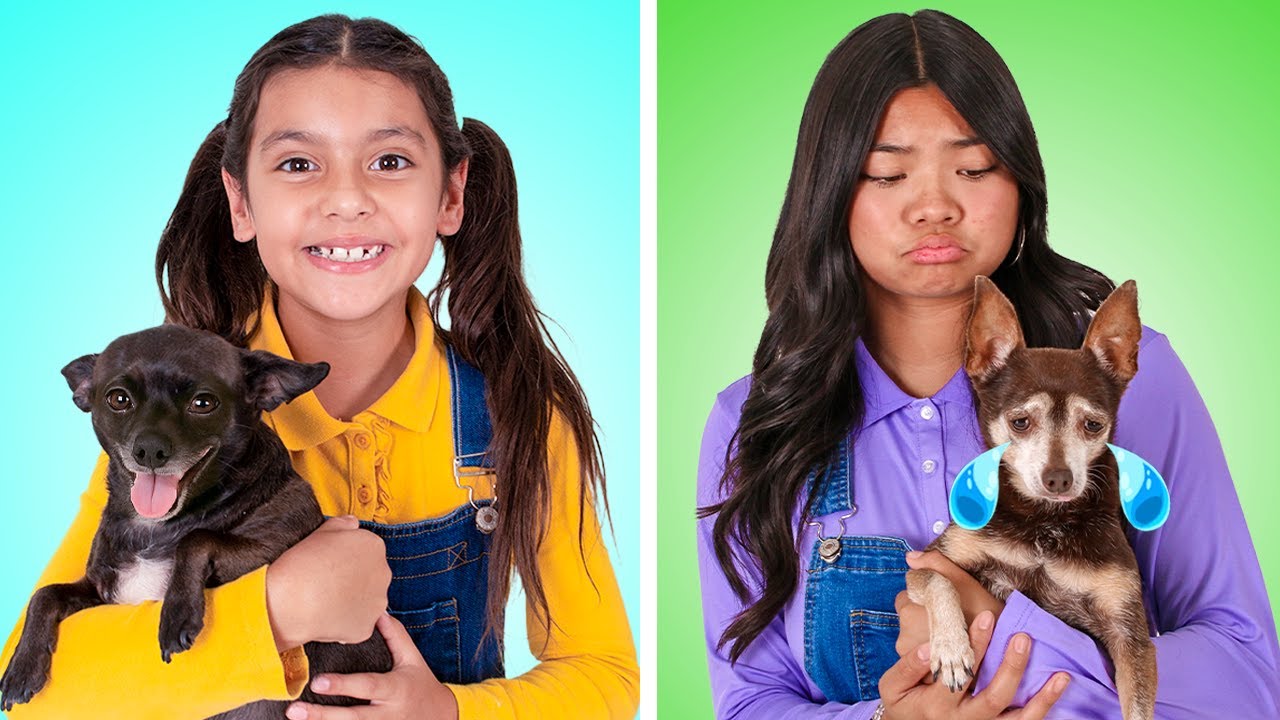 Ellie & Emma's Hilarious Dog Care Adventure 🐶 | Fun with Nori & Boba