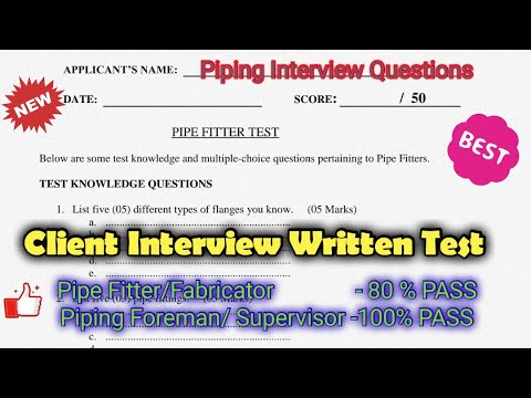 Client Interview Written Test / Piping Important Questions/ Piping Interview