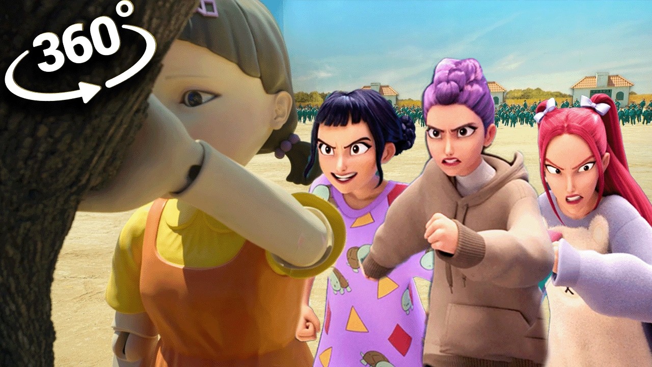 K-Pop Demon Hunters Take on Squid Game in 360° VR! 🎮 | Huntrix vs Saja Boys in Red Light Green Light