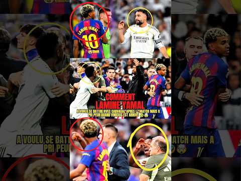 Lamine Yamal a voulu se battre avec Carvajal, mais a fui dès que Vinícius est arrivé. 😳🤣 #football