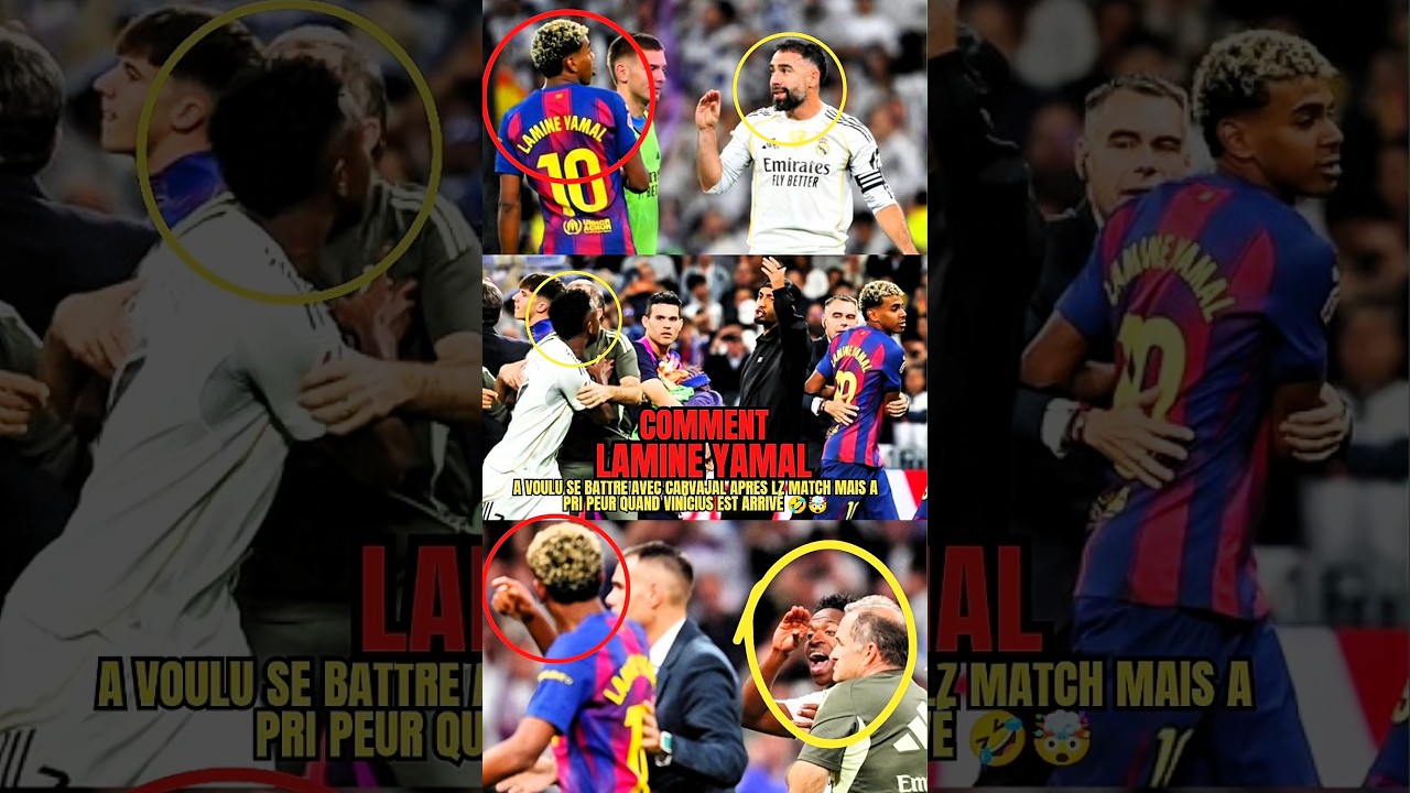 Lamine Yamal Attempts to Confront Carvajal but Quickly Retreats When Vinícius Arrives 😳