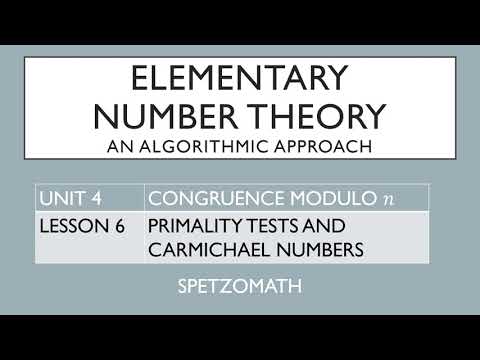 04-06: Fermat Primality Test and Carmichael Numbers