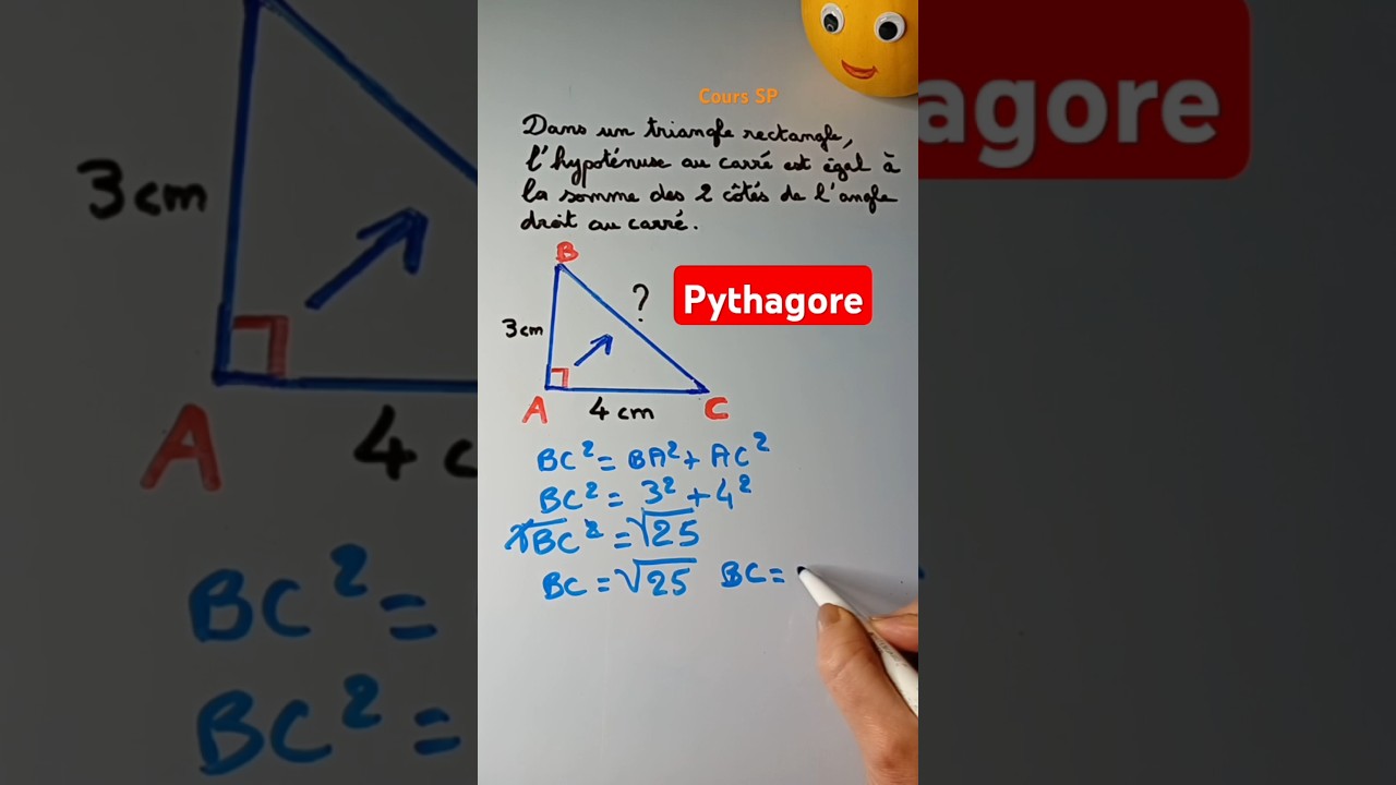 Calcul de l'hypoténuse avec le théorème de Pythagore 📐