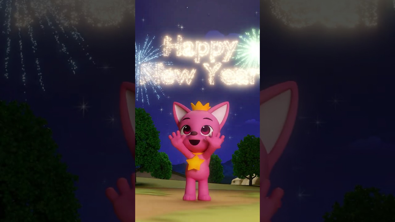 Pinkfong Countdown to New Year 2025 🎆 ❤️ #Hogi #Pinkfong #shorts