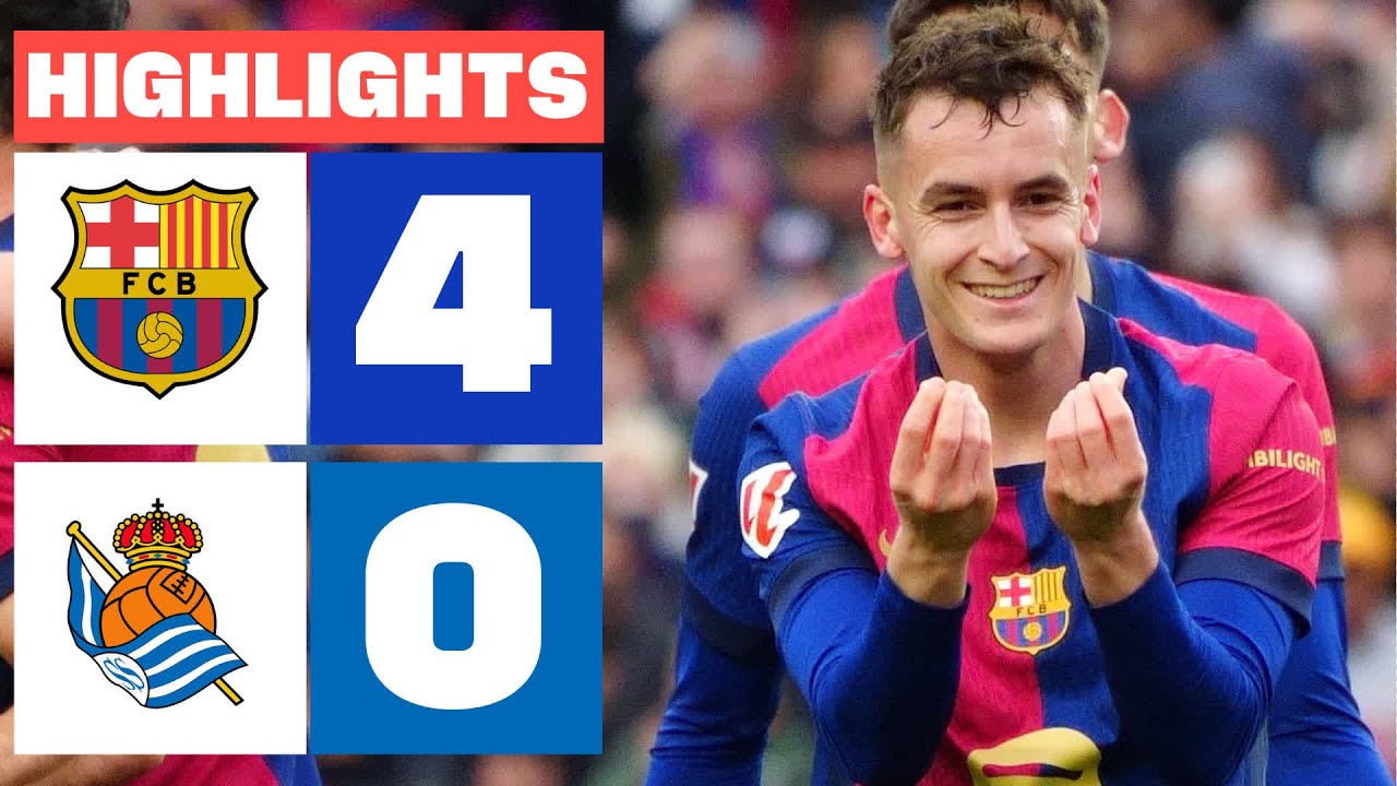 FC Barcelona Dominates Real Sociedad 4-0 | La Liga Highlights ⚽