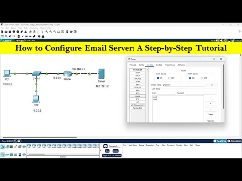 How to configure Email Server | Email Server configuration step by step in cisco packet tracer
