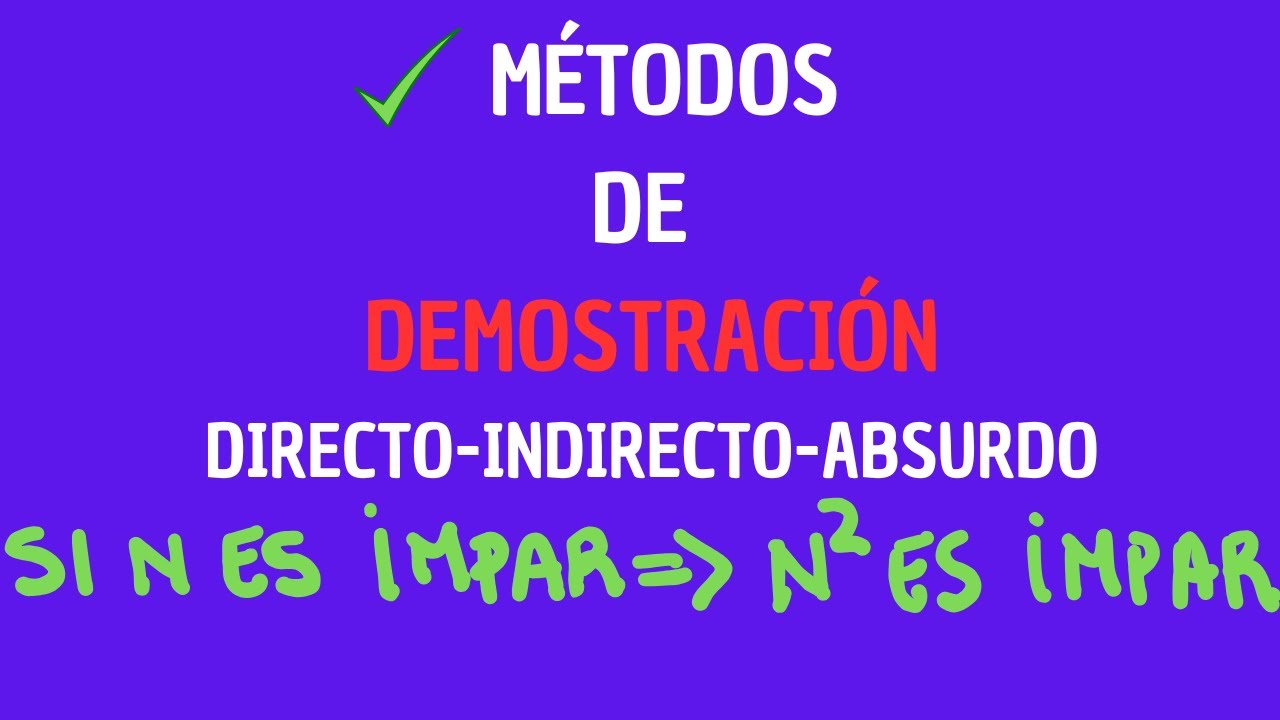 Métodos de Demostración: Directo, Indirecto y por Absurdidad 📚