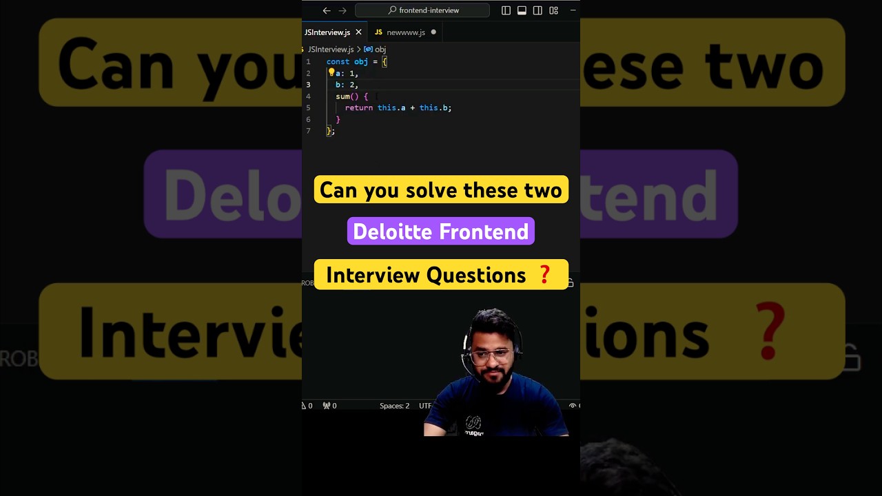 Day 64: JavaScript Questions from Deloitte Interview - Coding, Frontend, ReactJS