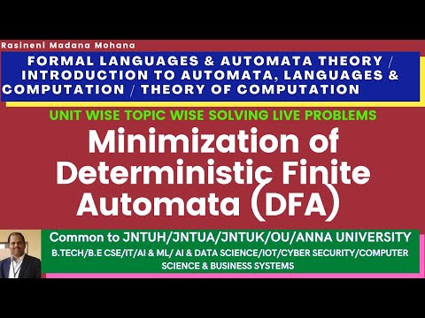 Formal Languages & Automata Theory | Problem-8. Minimization of Deterministic Finite Automata (DFA)
