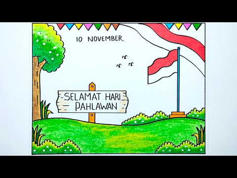 Menggambar tema hari pahlawan 2025 yang mudah - Gambar hari pahlawan